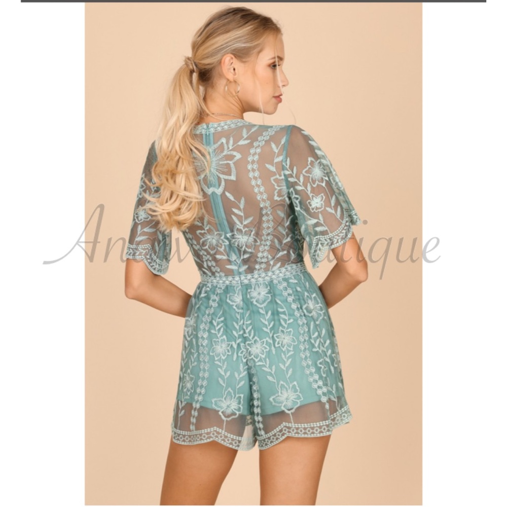 Talia Embroidered Lace Romper - Picture 8 of 8
